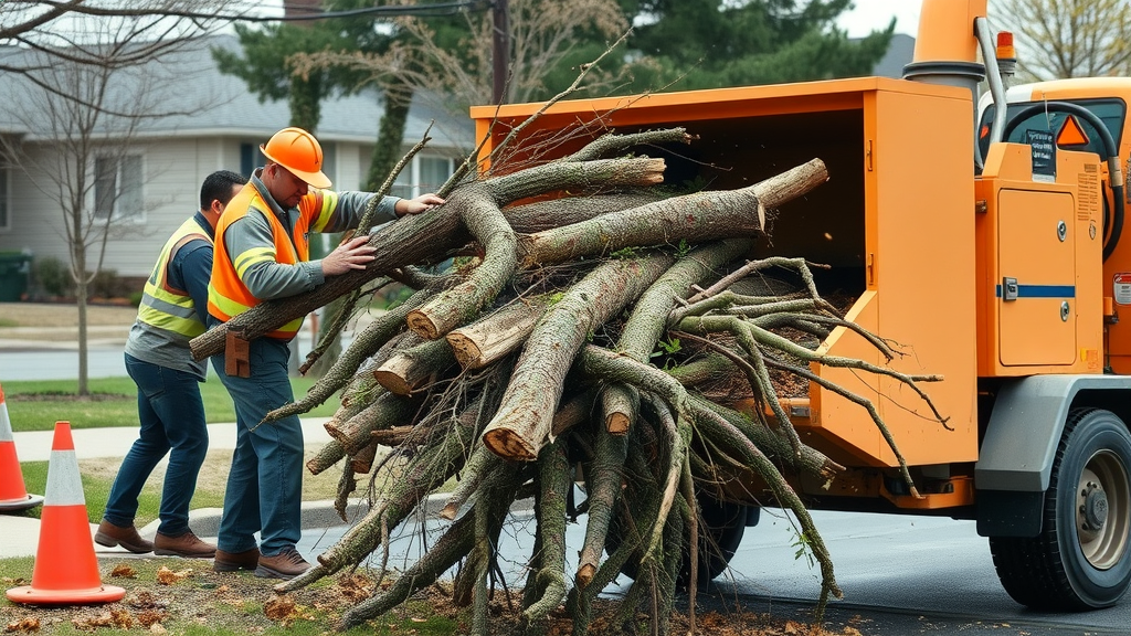 emergency tree services crew performing urgent removal service and debris cleanup