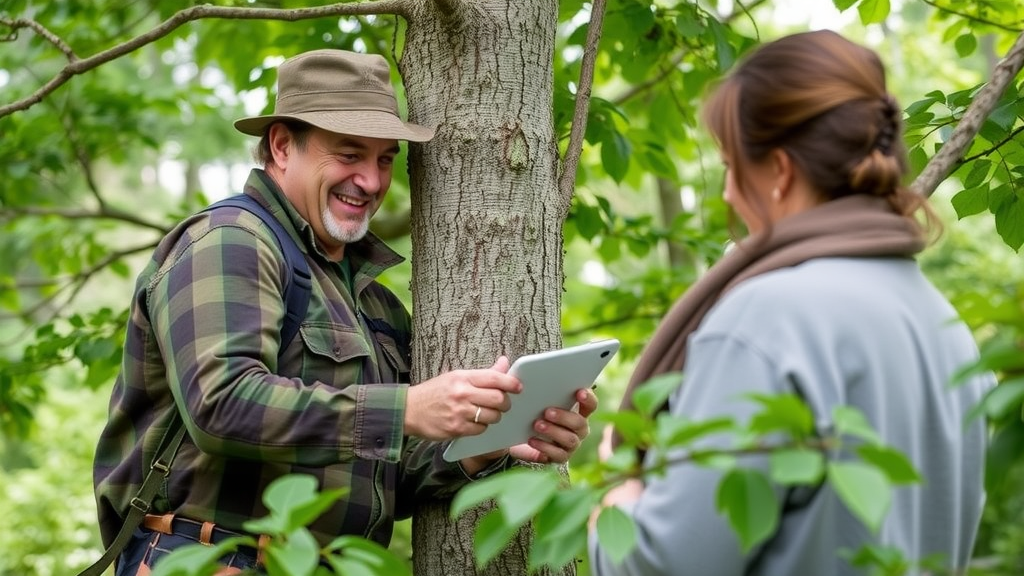 Friendly arborist consulting with Roxbury homeowner - local arborist Roxbury services FAQ